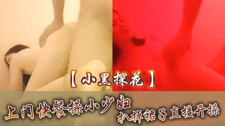 【小黑探花】上門快餐操小少婦，扒掉裙子直接開操，扶著屁股後入撞擊，搞完速度走人